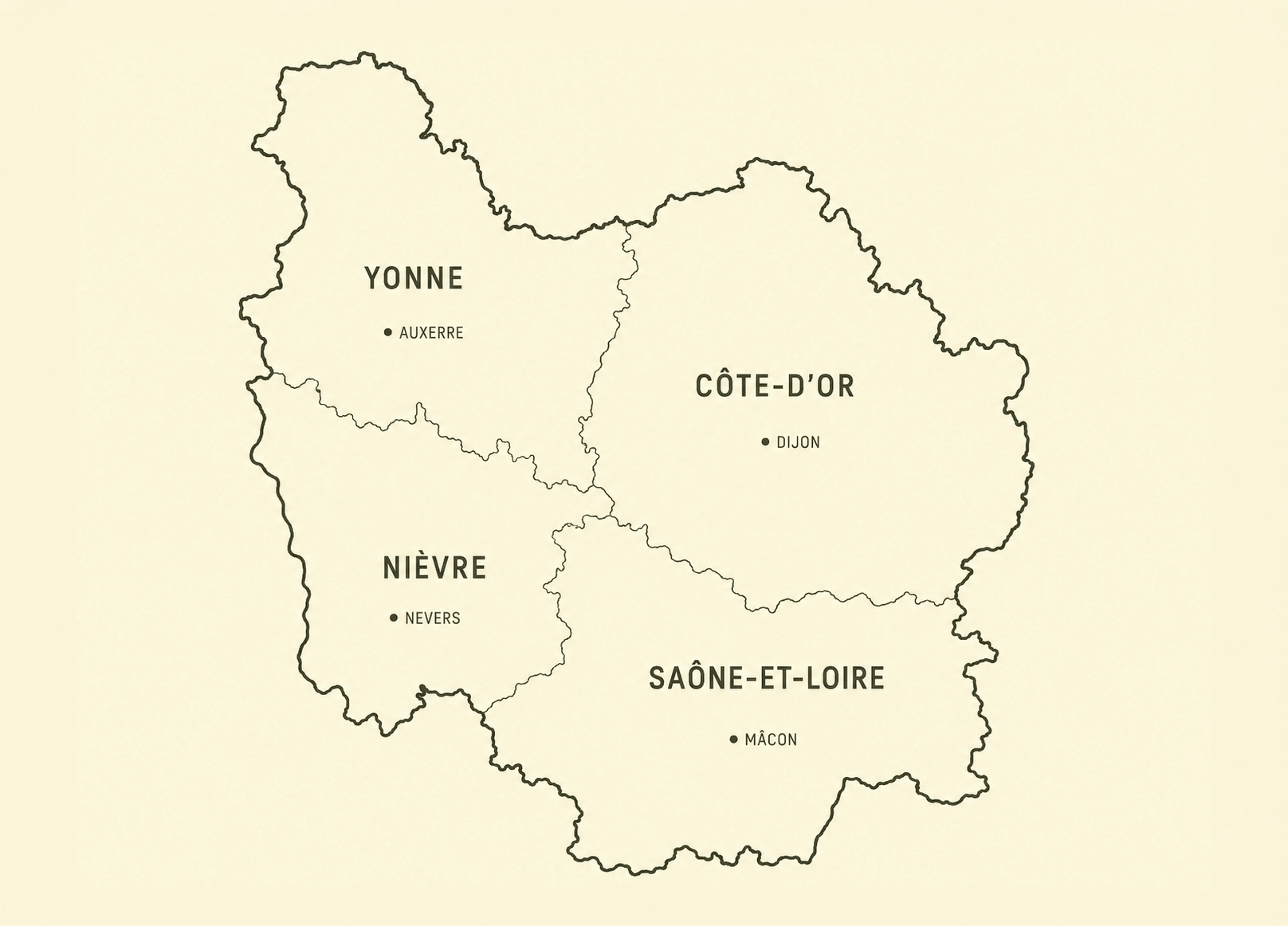 Carte de la Bourgogne